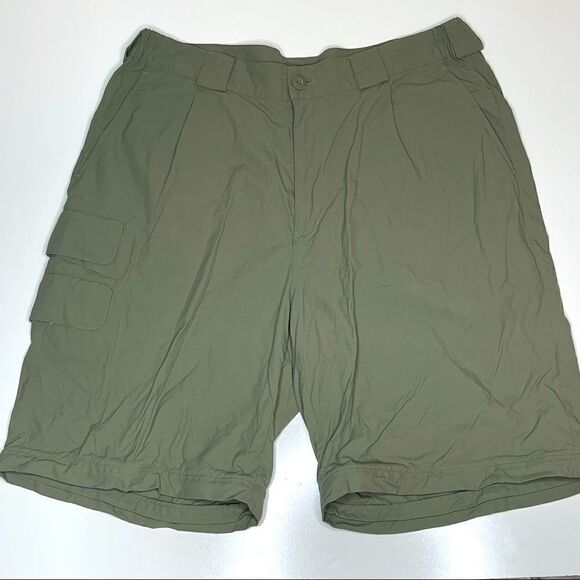 Size 36" Orvis Army Green Flat Front Hiking Shorts - Picture 4 of 4